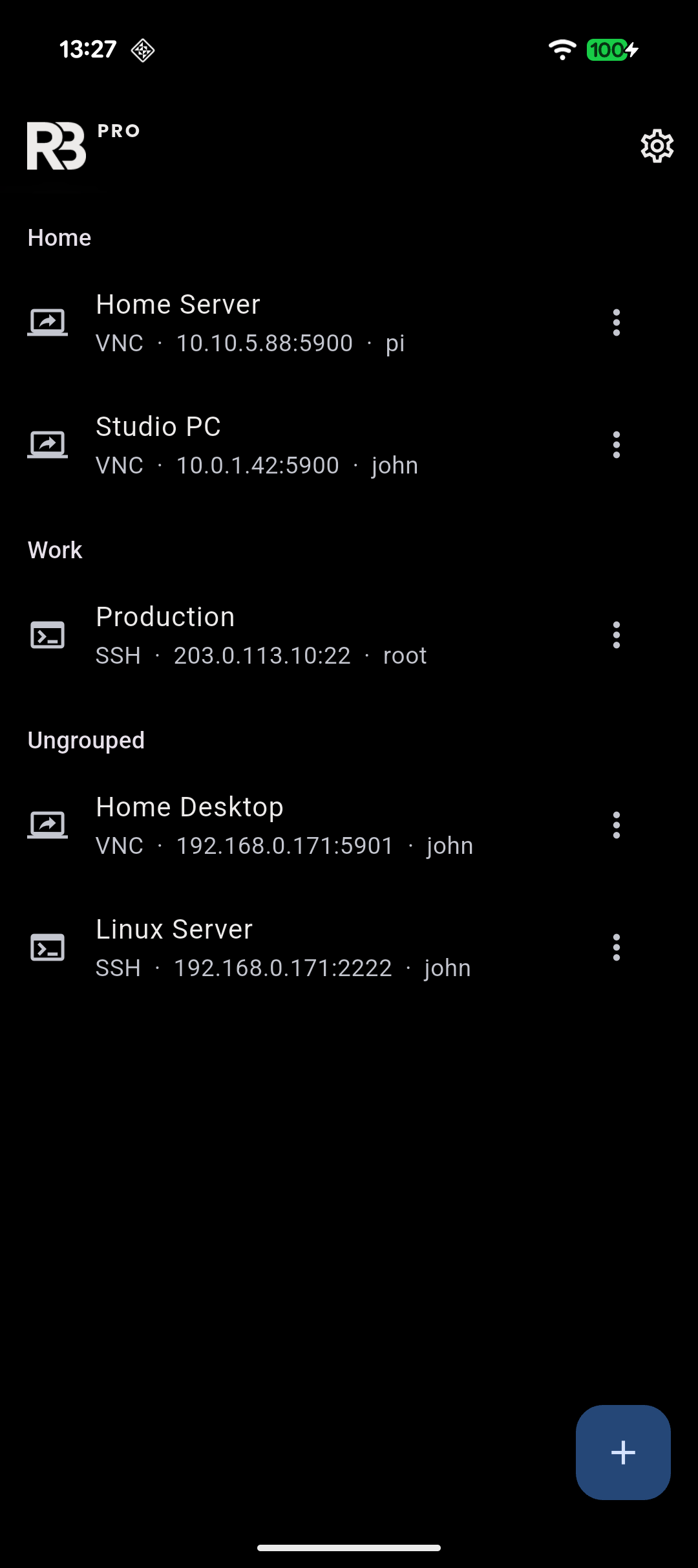 Reachbeam connection list on phone