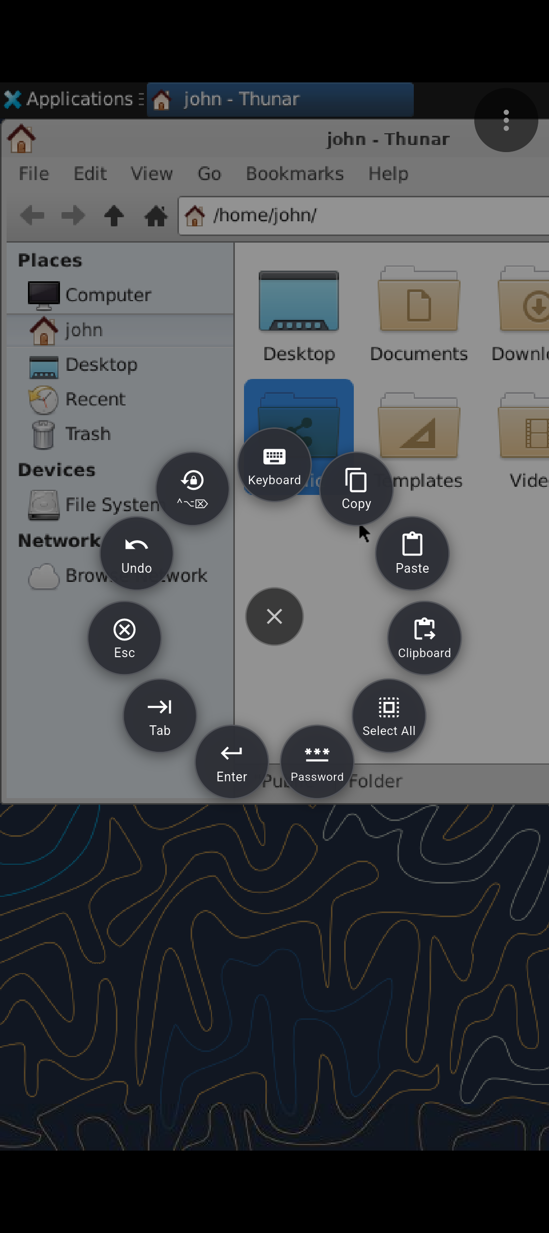 Reachbeam quick actions dial on tablet