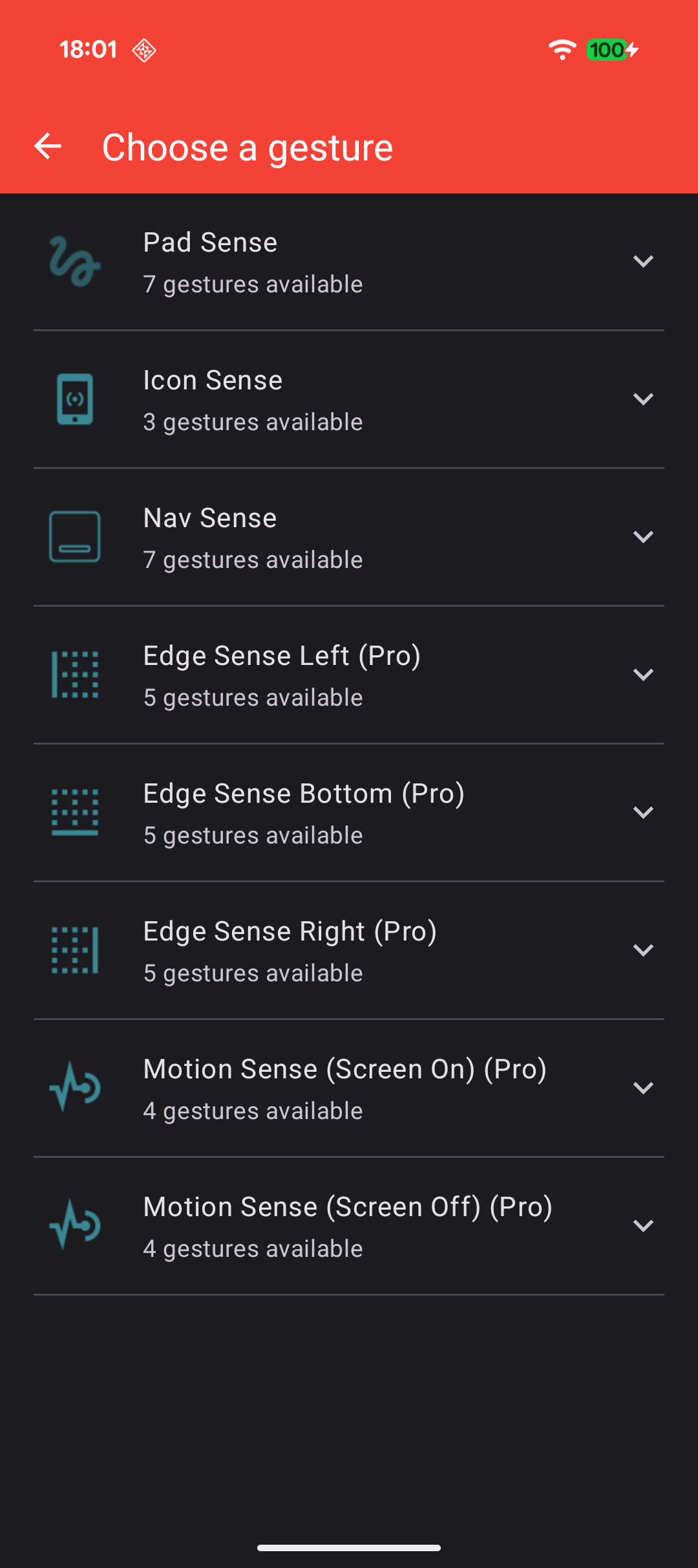 Choose a gesture type