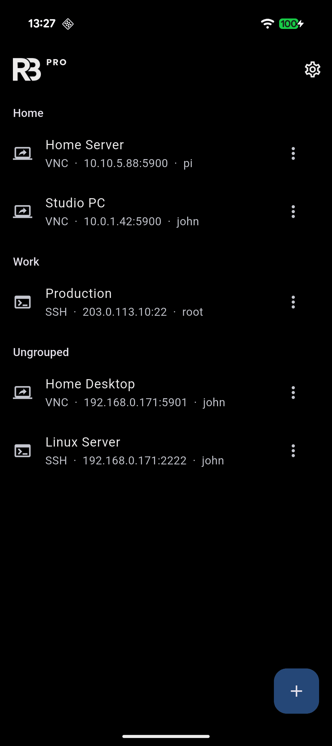 Reachbeam connection list on phone