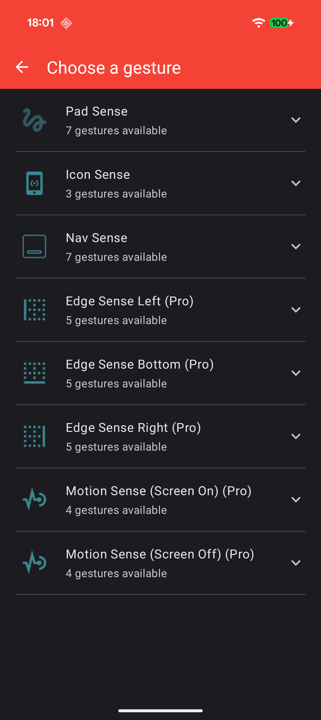 Choose a gesture type