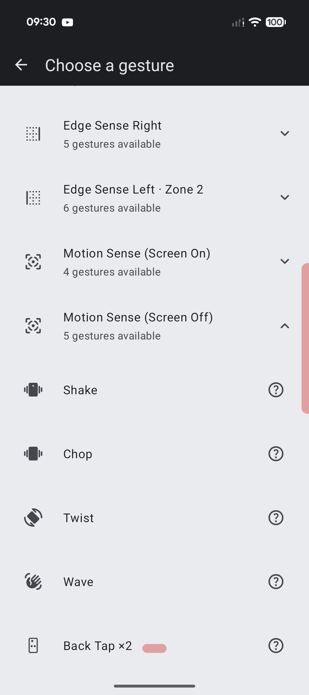 Motion gestures and Back Tap